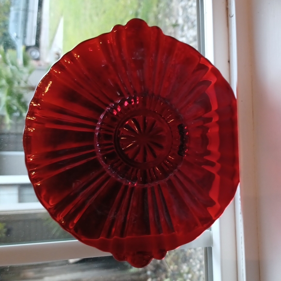❤Anchor Hocking Old Cafe Royal Ruby Red Shallow Candy Dish - Picture 2 of 6